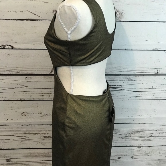 BeBe Gold Cutout Dress - Picture 4 of 8